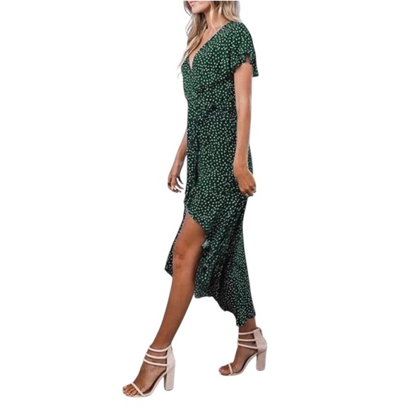 Dresses & Skirts - Zesica | Polka Dot High Low Wrap Dress